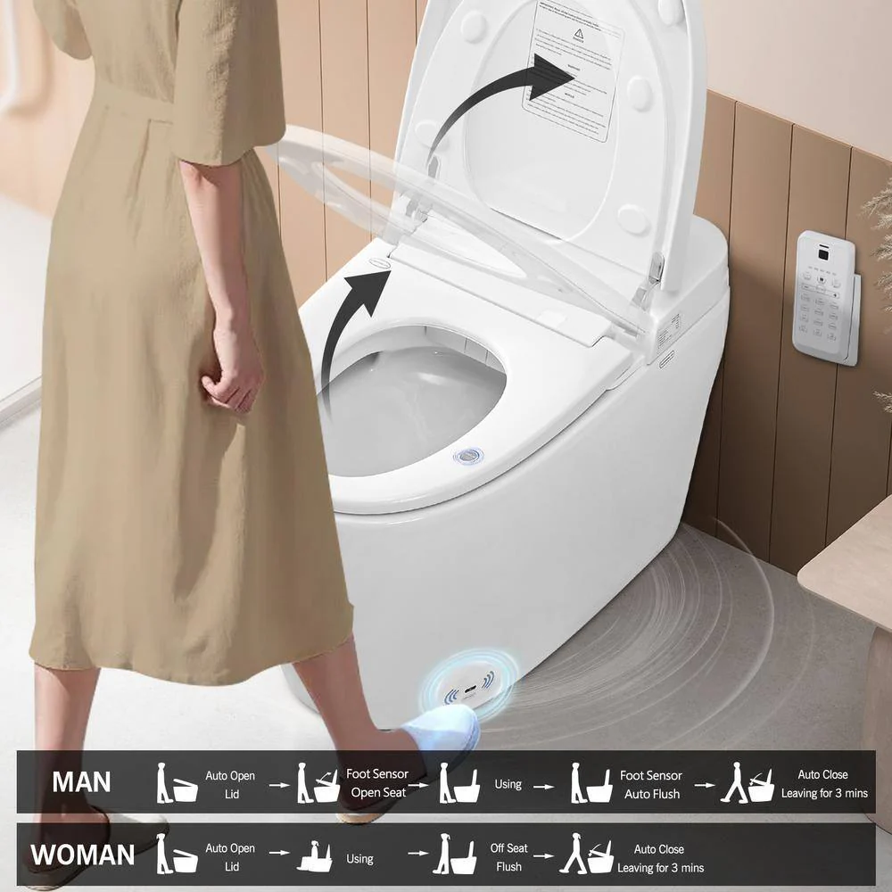 WELLFOR Elongated Smart Bidet Toilet with Foot Sensor and Heated Seat - Image 7