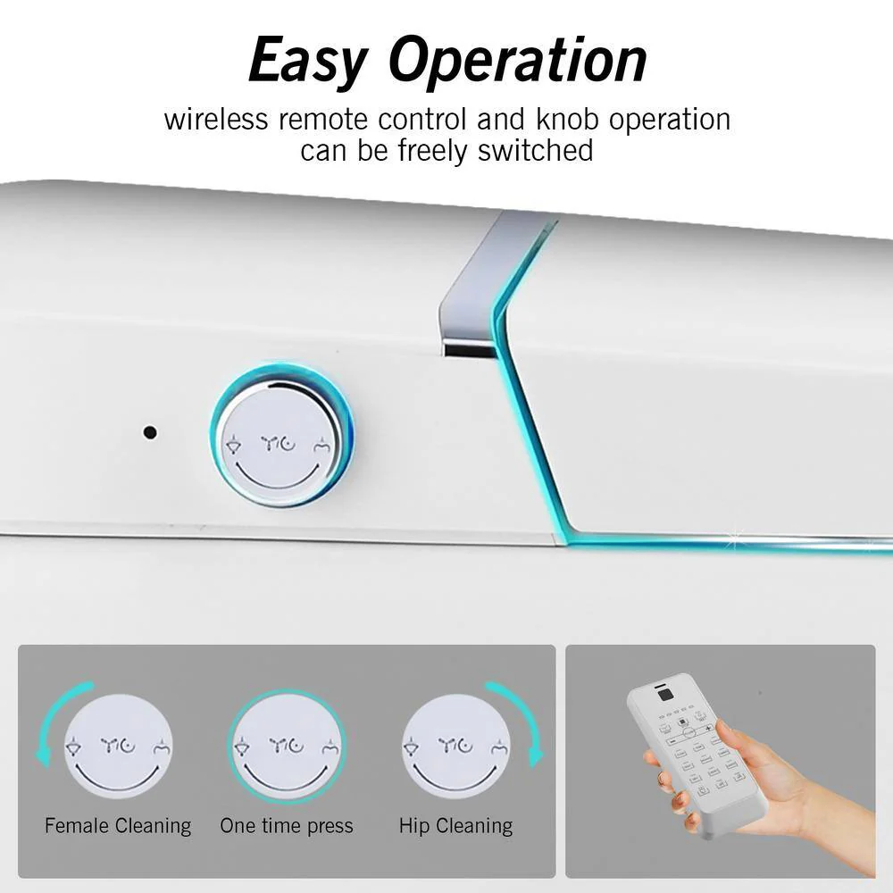 WELLFOR Elongated Smart Bidet Toilet with Foot Sensor and Heated Seat - Image 8