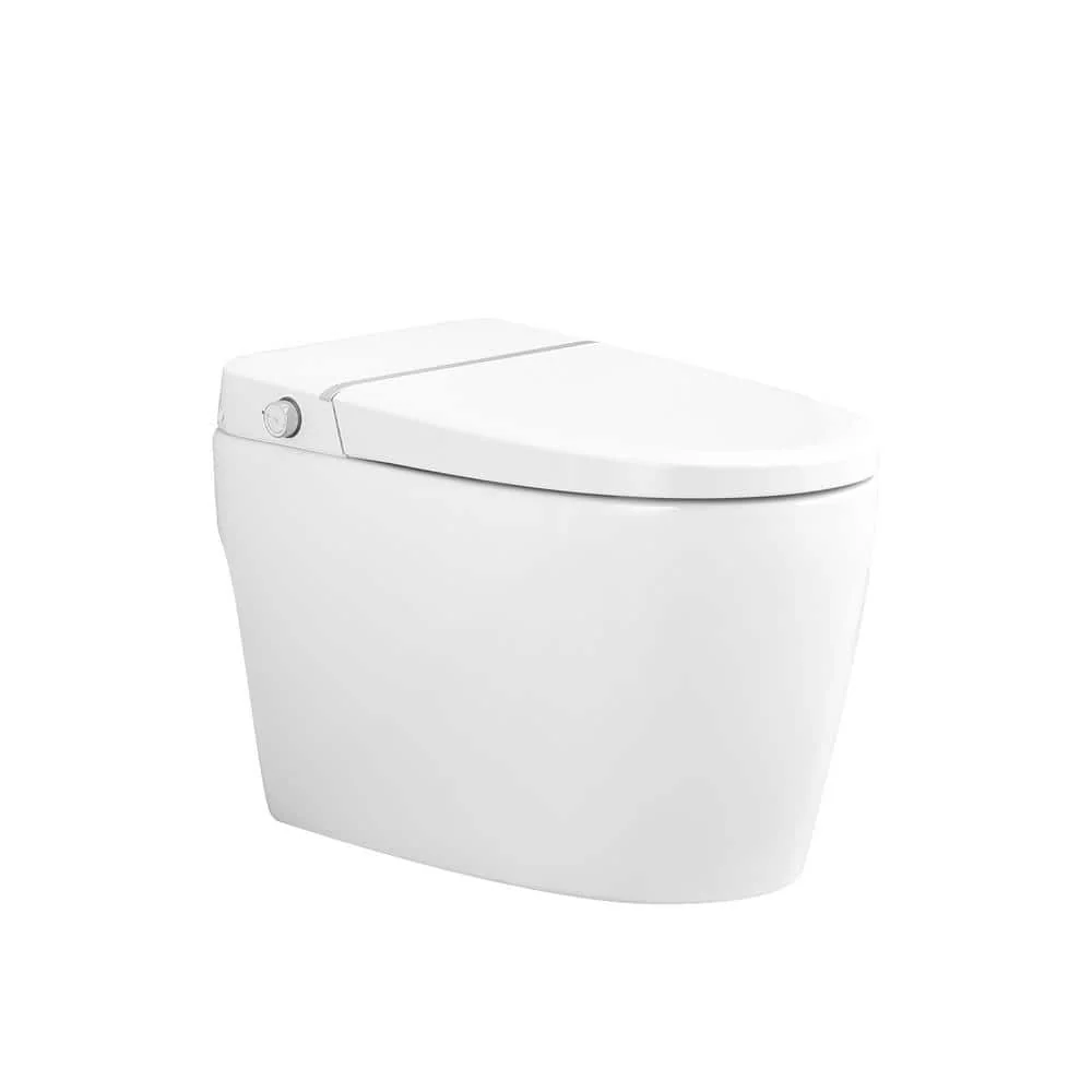 WELLFOR Elongated Smart Bidet Toilet with Self-Cleaning Nozzle, Heated Seat, and Night Light