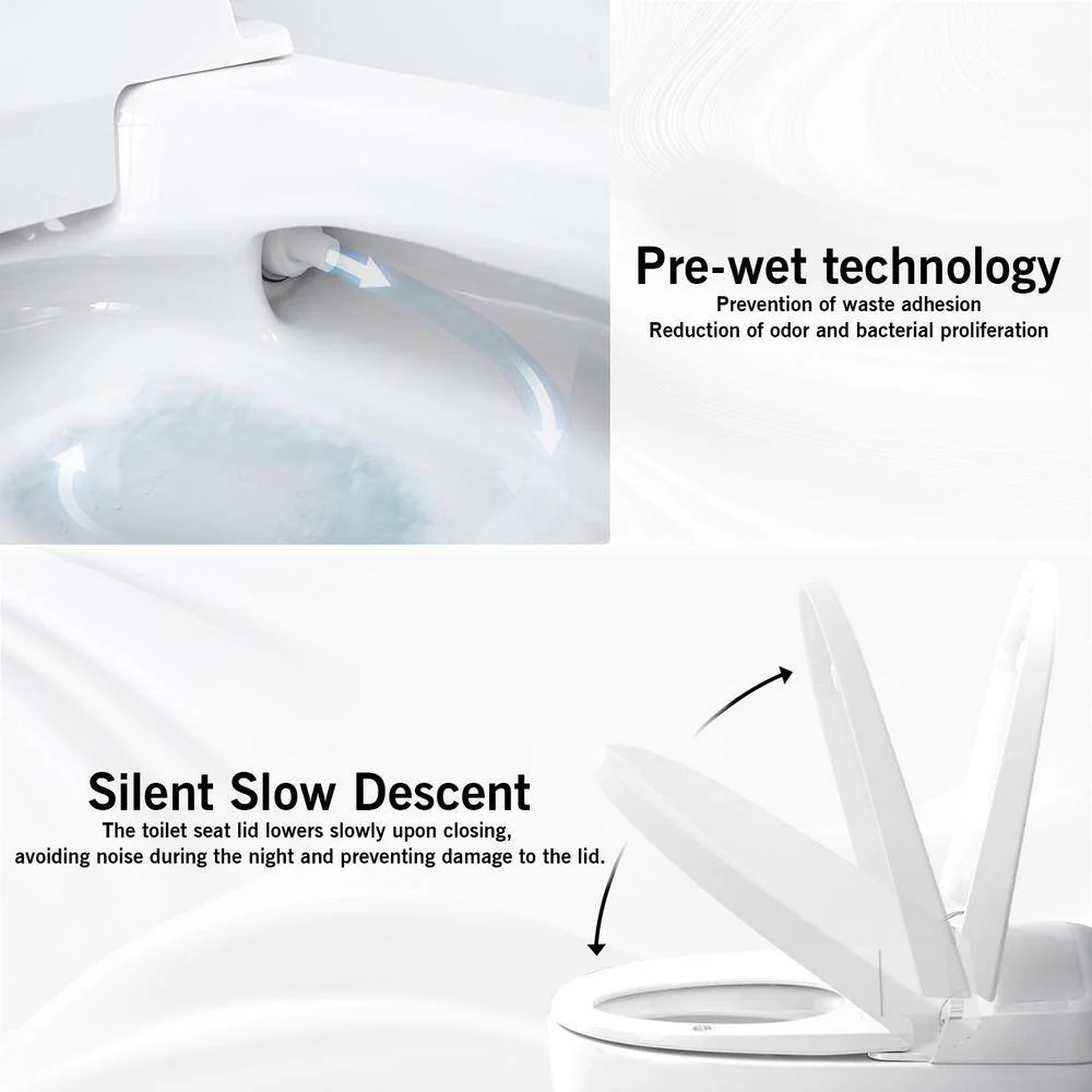 WELLFOR Elongated Smart Bidet Toilet with Self-Cleaning Nozzle, Heated Seat, and Night Light - Image 10