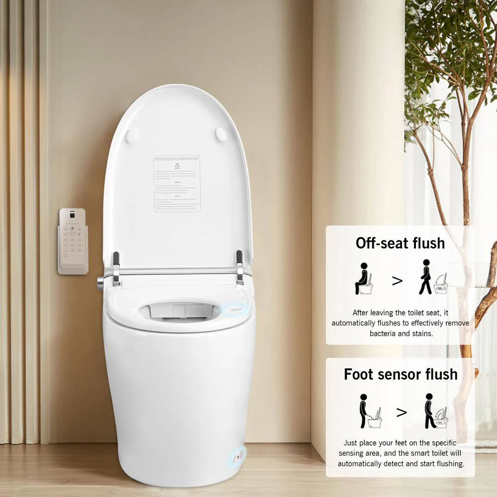 WELLFOR Elongated Smart Bidet Toilet with Self-Cleaning Nozzle, Heated Seat, and Night Light - Image 5