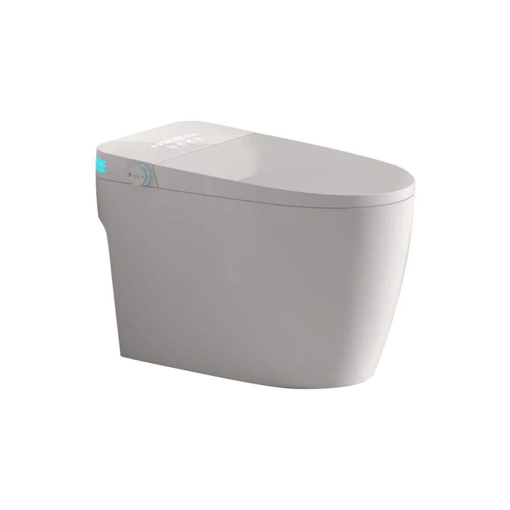 WELLFOR Elongated Smart Bidet Toilet with Voice Control and Bubble Shield, 1.28 GPF, White