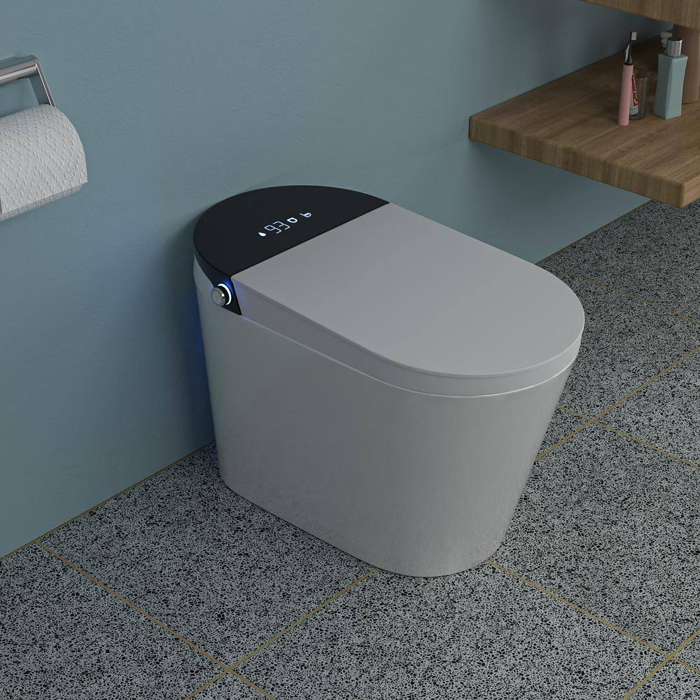 WELLFOR MT1 Elongated Heated Seat Smart Bidet Toilet with Foot Sensor in White - Image 2