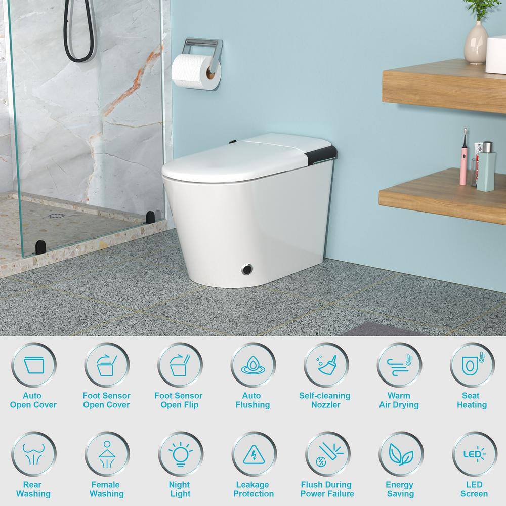 WELLFOR MT2 Elongated Heated Seat Bidet Toilet with Auto Open/Close and Foot Sensor Flush - Image 4