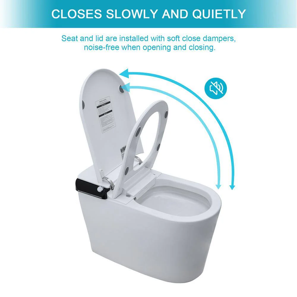 WELLFOR MT2 Elongated Heated Seat Bidet Toilet with Auto Open/Close and Foot Sensor Flush - Image 8