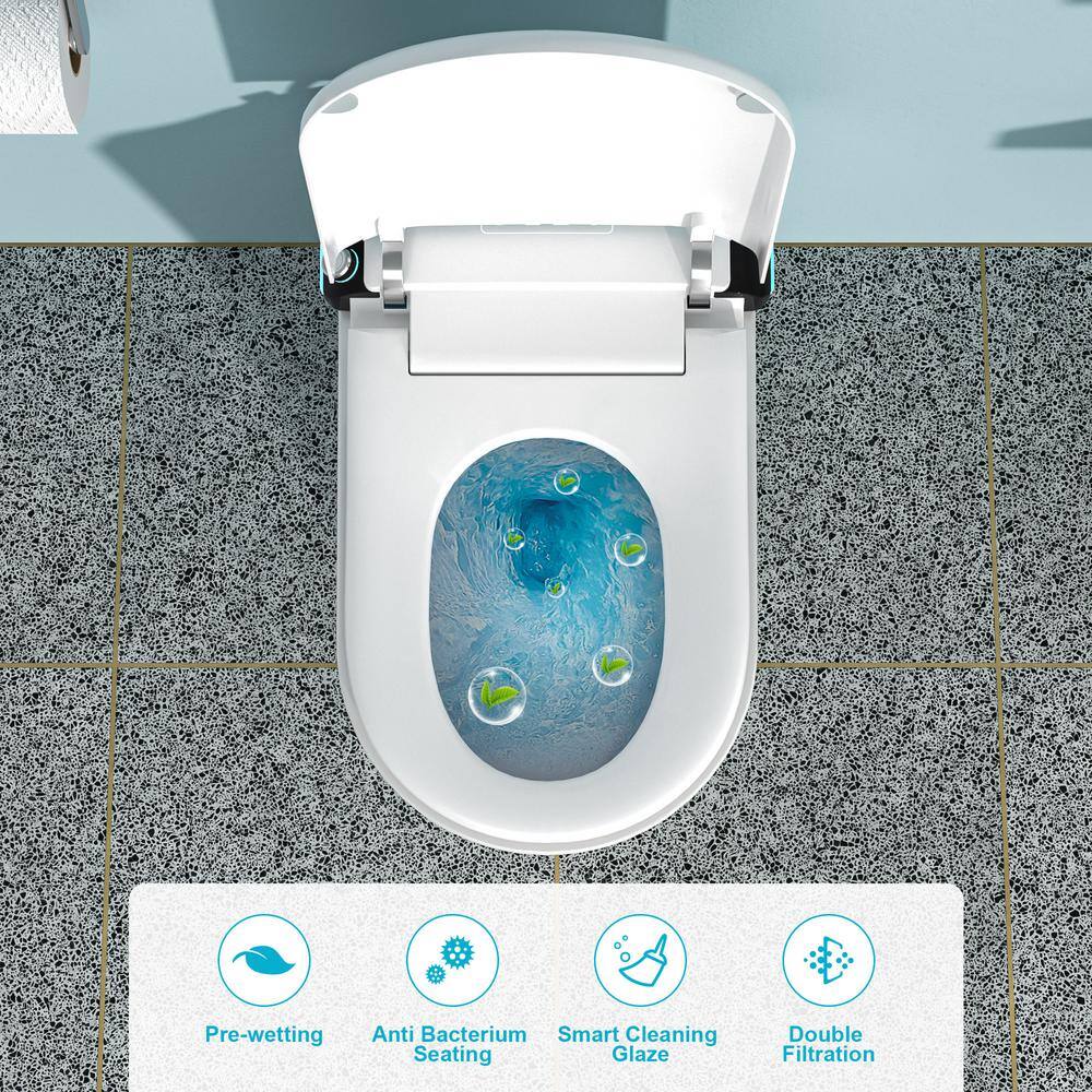 WELLFOR MT2 Elongated Heated Seat Bidet Toilet with Auto Open/Close and Foot Sensor Flush - Image 9