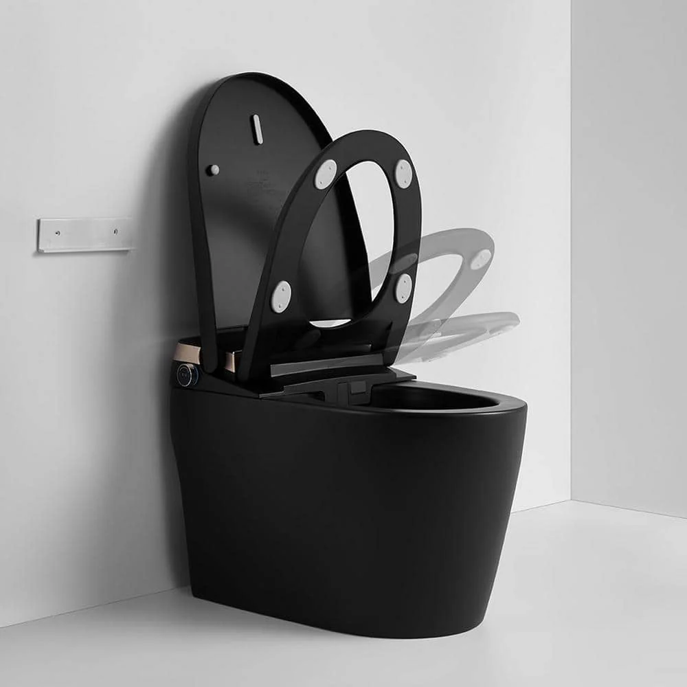 WELLFOR Smart Bidet Toilet 1.28 GPF Matte Black - LED Screen, Auto Functions, Heated Seat - Image 2