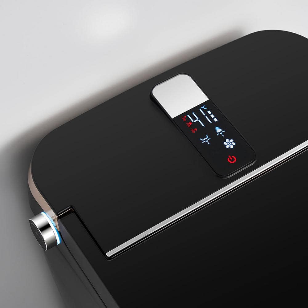 WELLFOR Smart Bidet Toilet 1.28 GPF Matte Black - LED Screen, Auto Functions, Heated Seat - Image 4