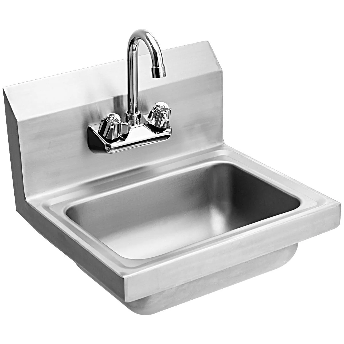 WELLFOR Stainless Steel Wall Mount Utility Tub with Faucet - 15x17 inch - Image 8