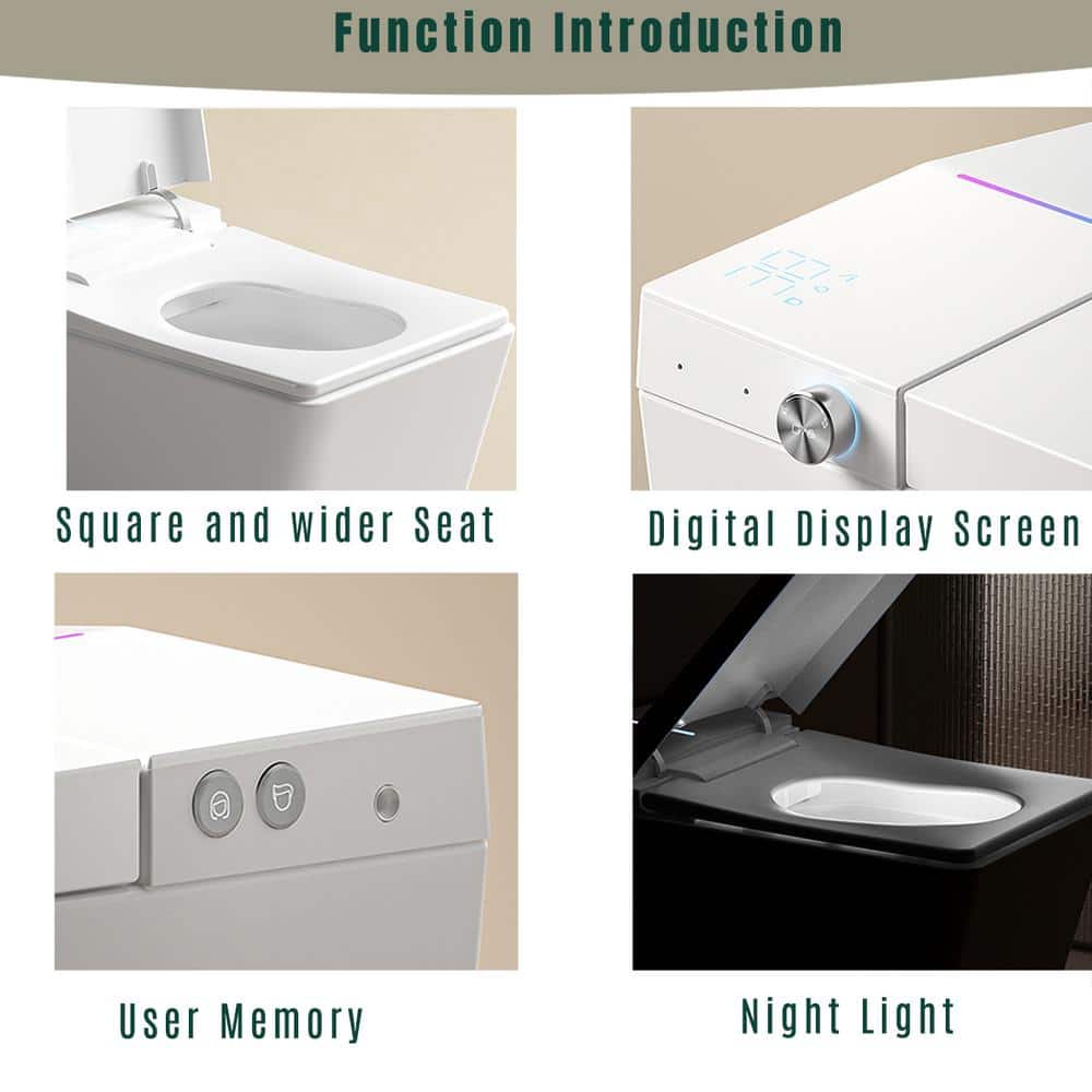 WELLFOR TM-1 LED Smart Bidet Toilet with Auto Flush & Heated Seat - Image 6