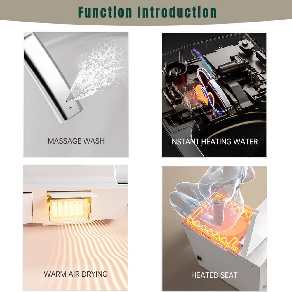 WELLFOR TM-1 LED Smart Bidet Toilet with Auto Flush & Heated Seat - Image 8