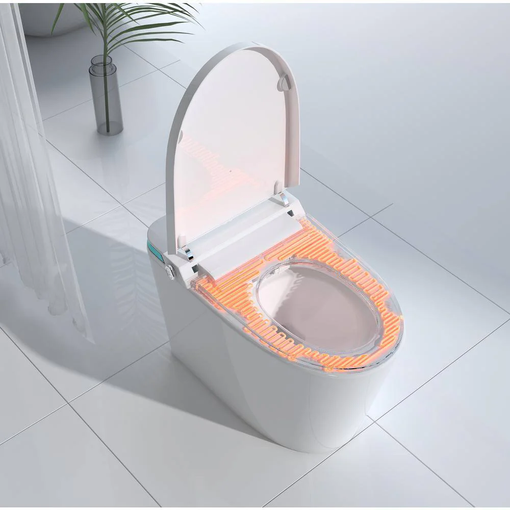 WELLFOR TM-4 Smart Bidet Toilet with Heated Seat and LED Night Light 1.28 GPF - White - Image 3