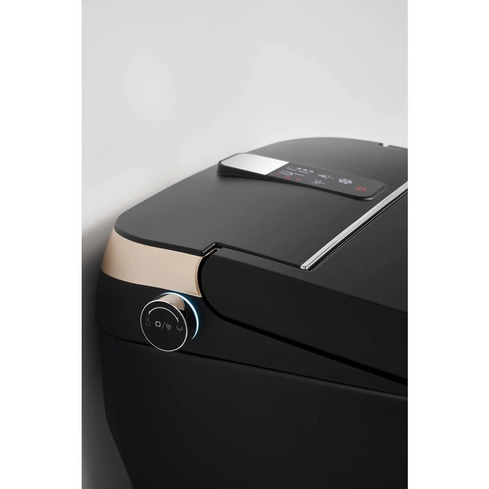 WELLFOR USBY 1.28 GPF Elongated Black Bidet Toilet with Heated Seat & Auto Features - Image 4
