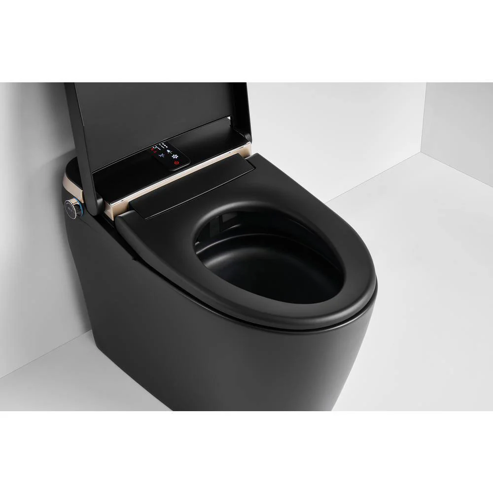 WELLFOR USBY 1.28 GPF Elongated Black Bidet Toilet with Heated Seat & Auto Features - Image 5