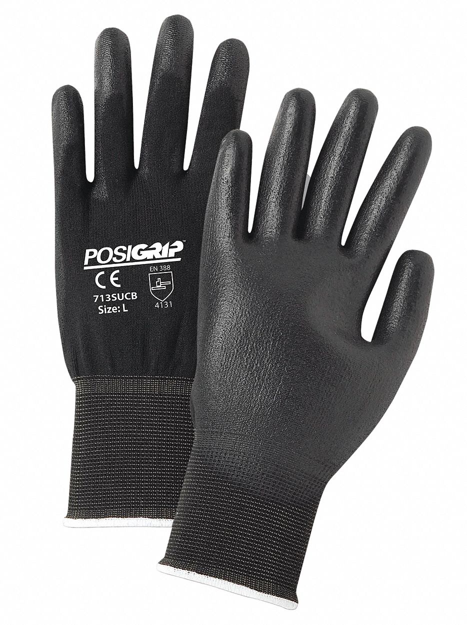 WEST CHESTER PROTECTIVE GEAR PosiGrip Coated Gloves - Small, Polyurethane Palm - 12 Pack