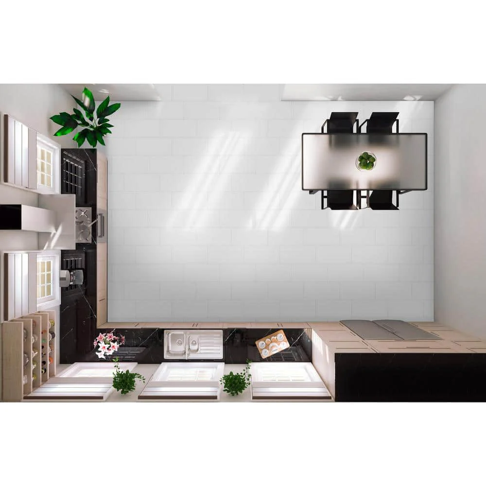 White 12 in. x 24 in. Matte Porcelain Floor and Wall Tile (11.64 sq. ft./Case) - Image 2