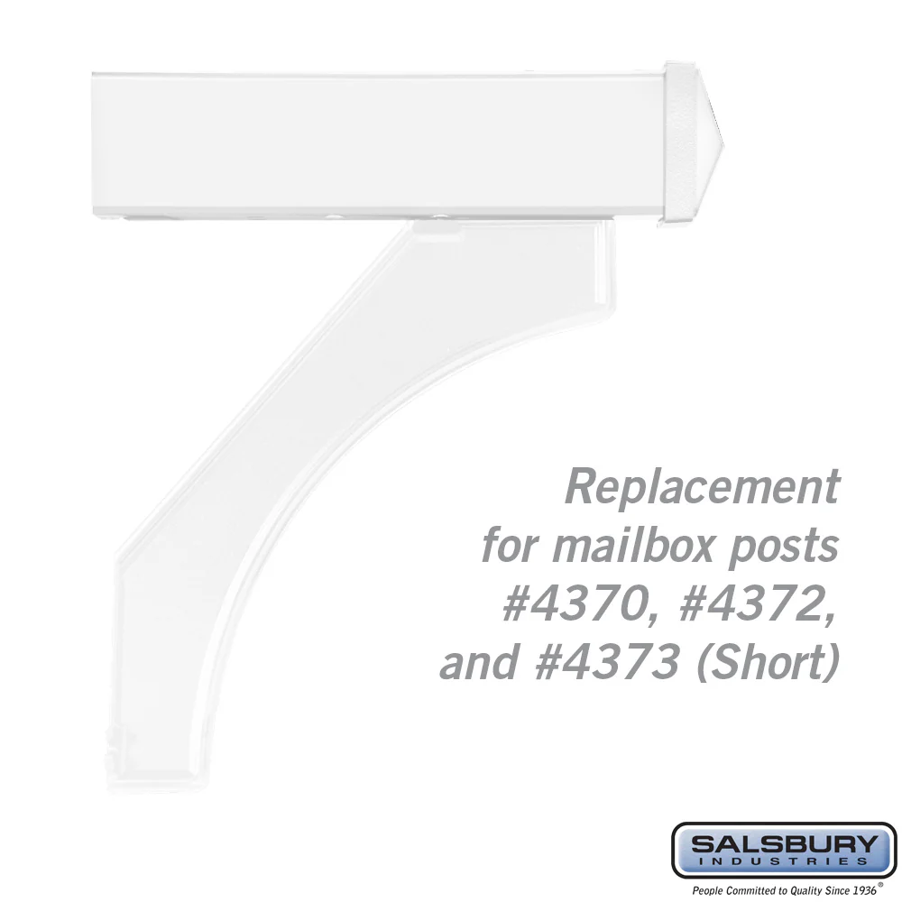 White Arm Kit Replacement for Deluxe Mailbox Post