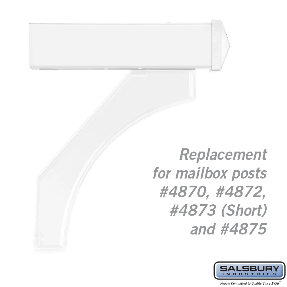 White Arm Kit Replacement for Deluxe Mailbox Post Models #4870, #4872, #4873 (Short), and #4875