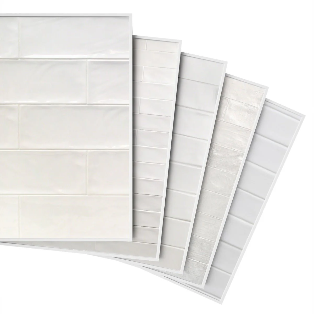 White Ceramic Subway Tile Sample Bundle - 5 Best Sellers
