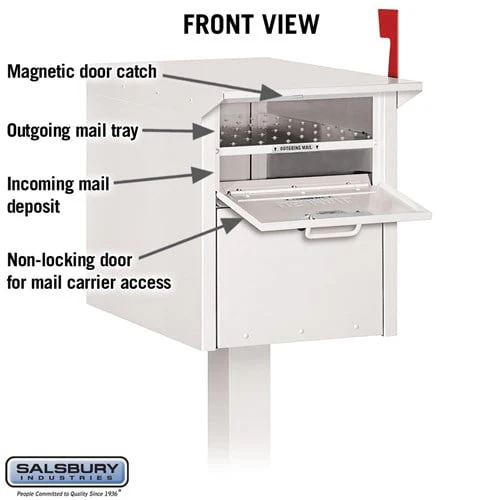 White Mail Chest with Secure Locking Doors and USPS Approval - Image 2