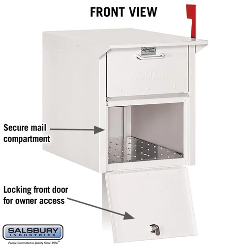 White Mail Chest with Secure Locking Doors and USPS Approval - Image 3