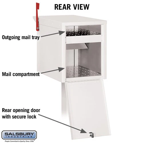 White Mail Chest with Secure Locking Doors and USPS Approval - Image 4