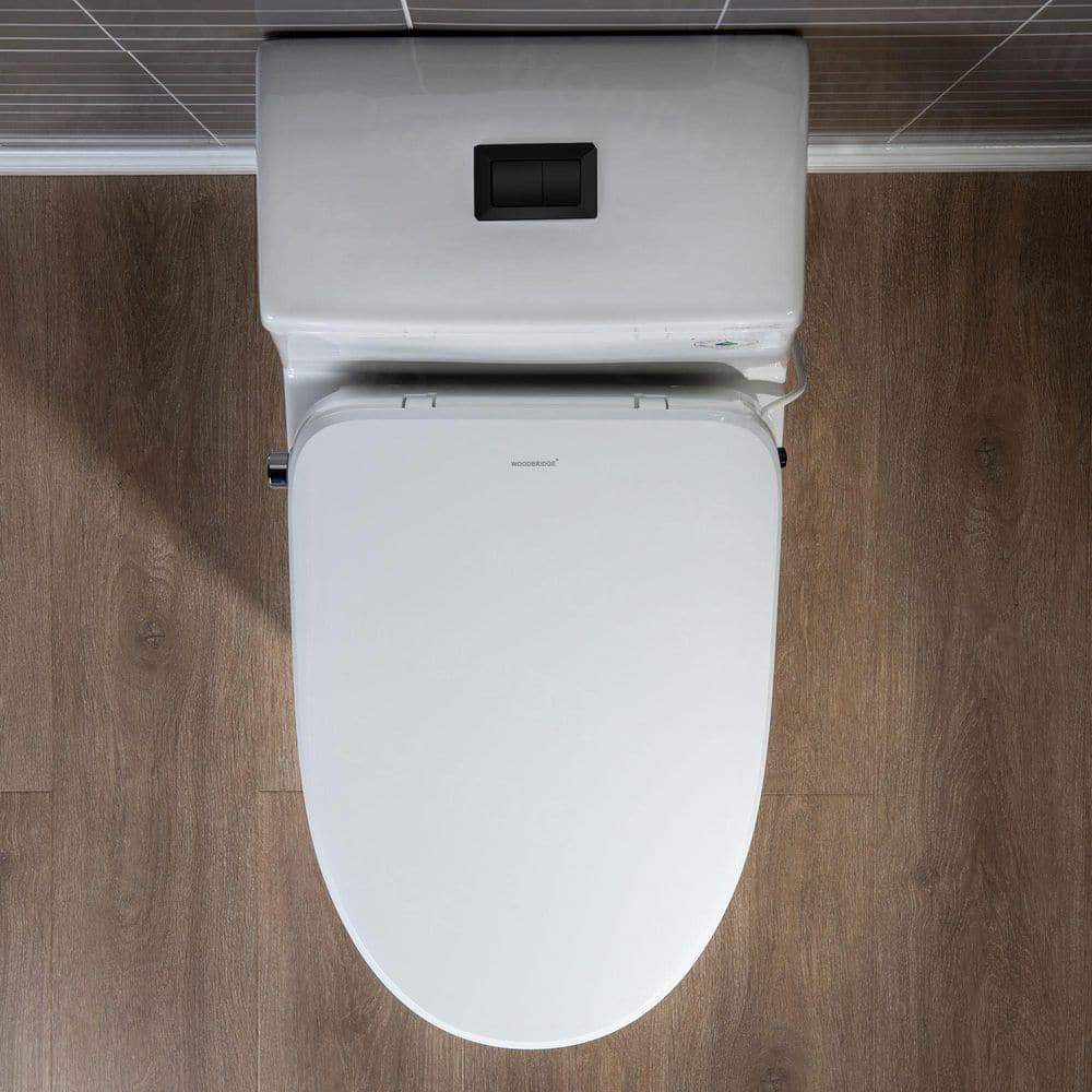 WOODBRIDGE 1-Piece Elongated Dual Flush Toilet with Smart Bidet Seat in White - Image 9
