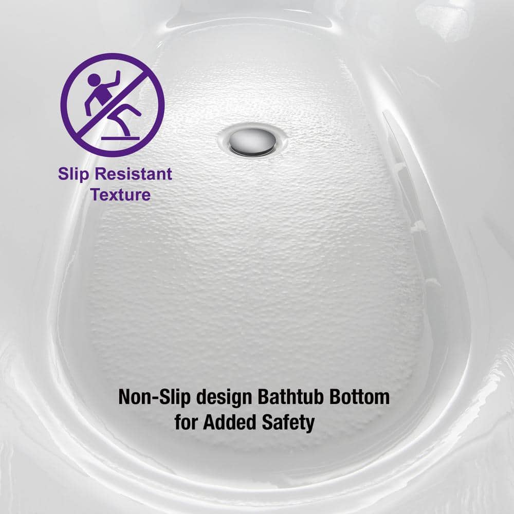 WOODBRIDGE Beauvais 59 in. Acrylic FlatBottom Double Slipper Bathtub with Polished Chrome Overflow and Drain, White - Image 8
