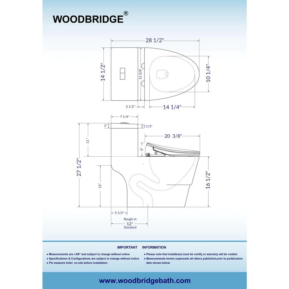 WOODBRIDGE Electric Plug-In Elongated Bidet Toilet Seat with Auto-Features - Image 6