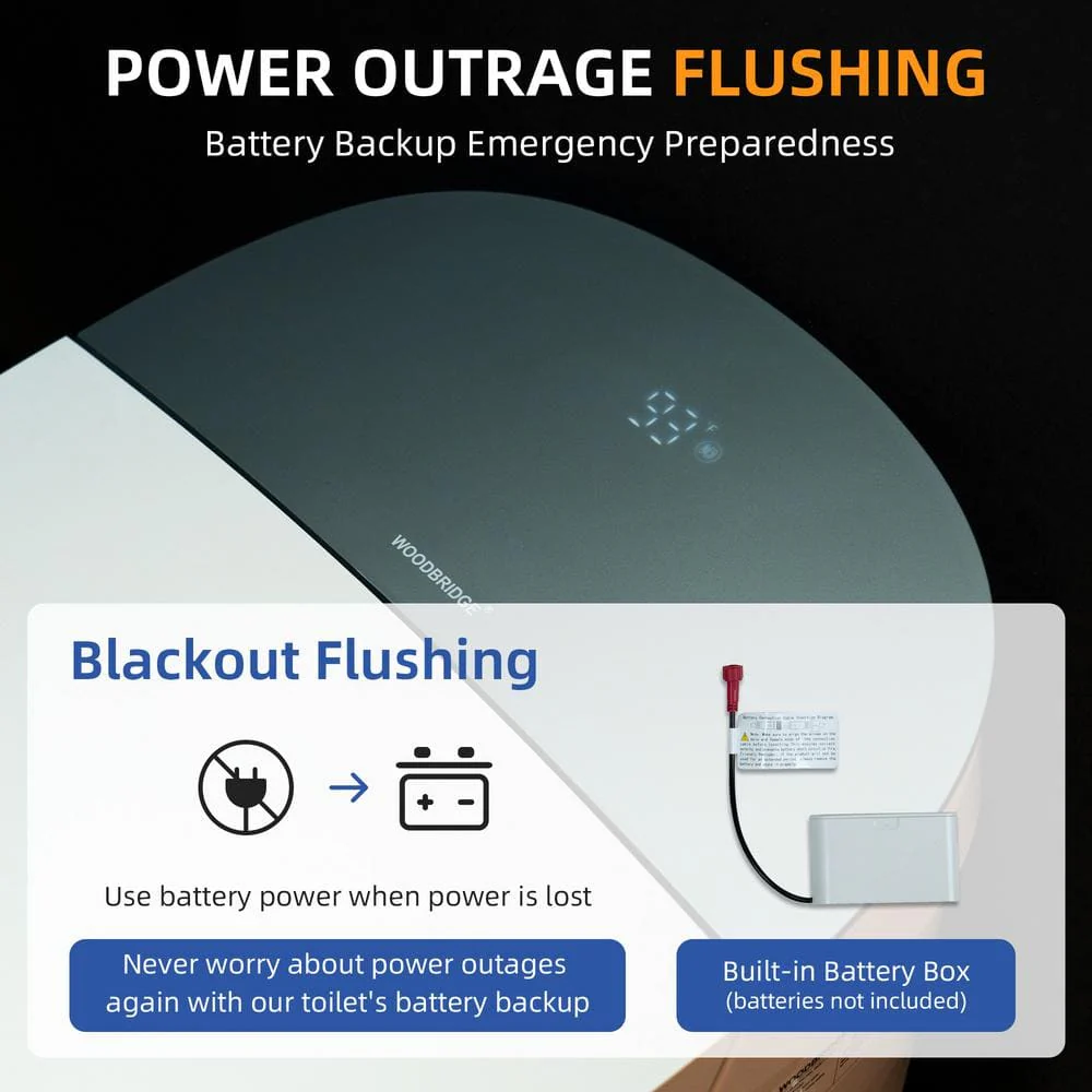 WOODBRIDGE Elongated ADA Smart Bidet Toilet 1.1/1.6 GPF, White, Auto Features - Image 9