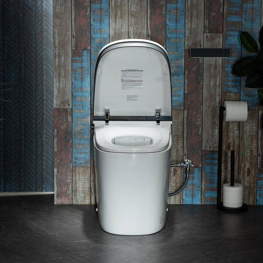 WOODBRIDGE Elongated ADA Smart Bidet Toilet - Grey, 1.28 GPF, Auto Open/Close, Clean Foam Dispenser - Image 2