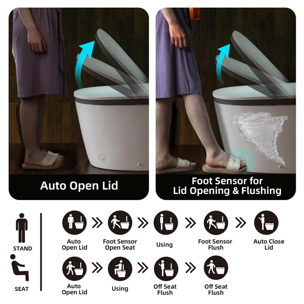 WOODBRIDGE Elongated ADA Smart Bidet Toilet with Auto Open/Close and Heated Seat - Image 4