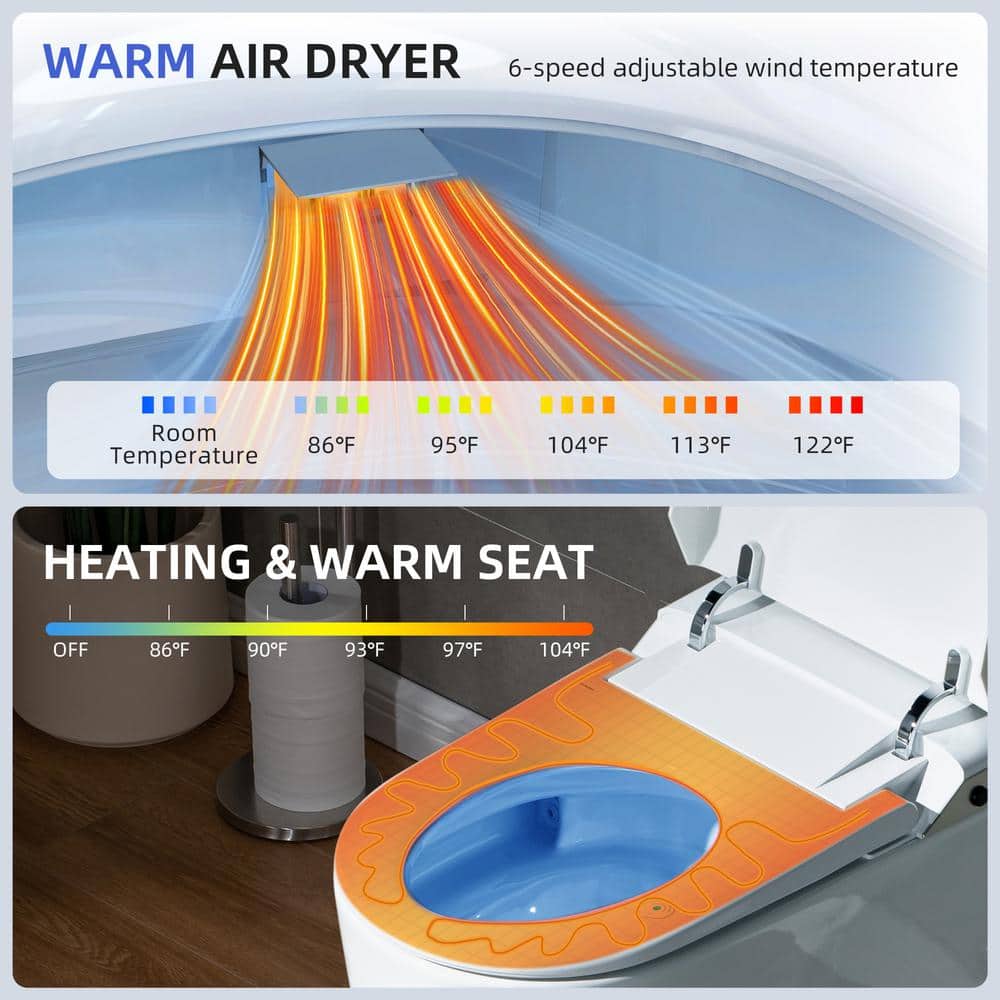 WOODBRIDGE Elongated Smart Bidet Toilet with Auto Features in White - Image 7