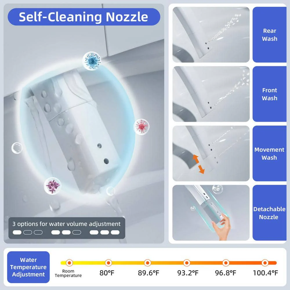 WOODBRIDGE Elongated Smart Bidet Toilet with Auto Features in White - Image 9
