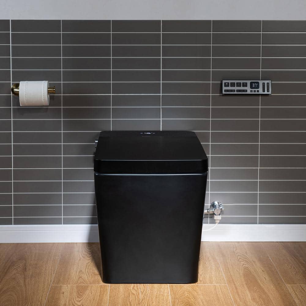 WOODBRIDGE Elongated Square Smart Bidet Toilet 1.0/1.6 GPF in Matte Black - Image 2