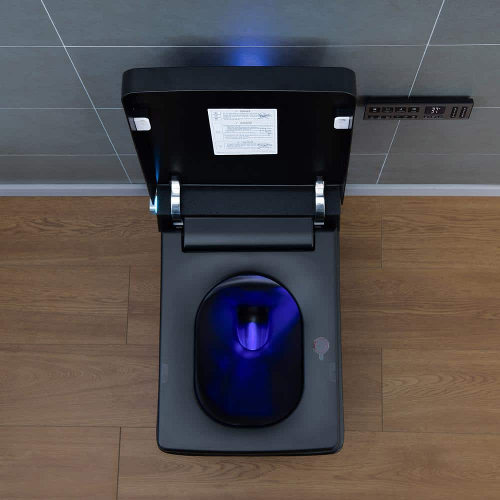 WOODBRIDGE Elongated Square Smart Bidet Toilet 1.0/1.6 GPF in Matte Black - Image 6