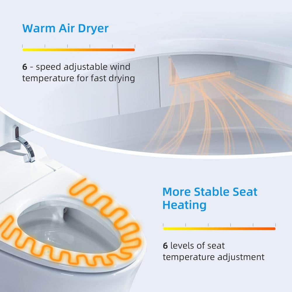 WOODBRIDGE Elongated Tankless Smart Bidet Toilet with Auto Flush and Heated Seat - Image 9