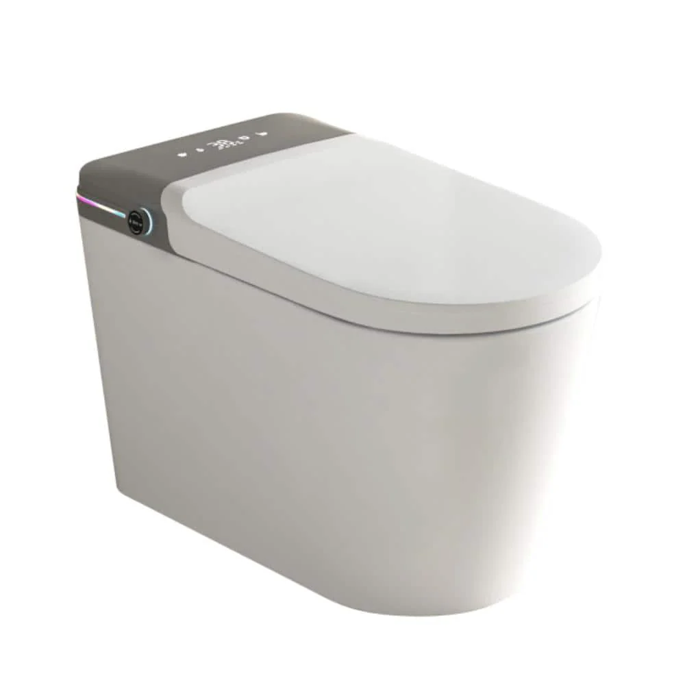 Smart Elongated Bidet Toilet with Adjustable Sprayer, Deodorizing, and Soft Close