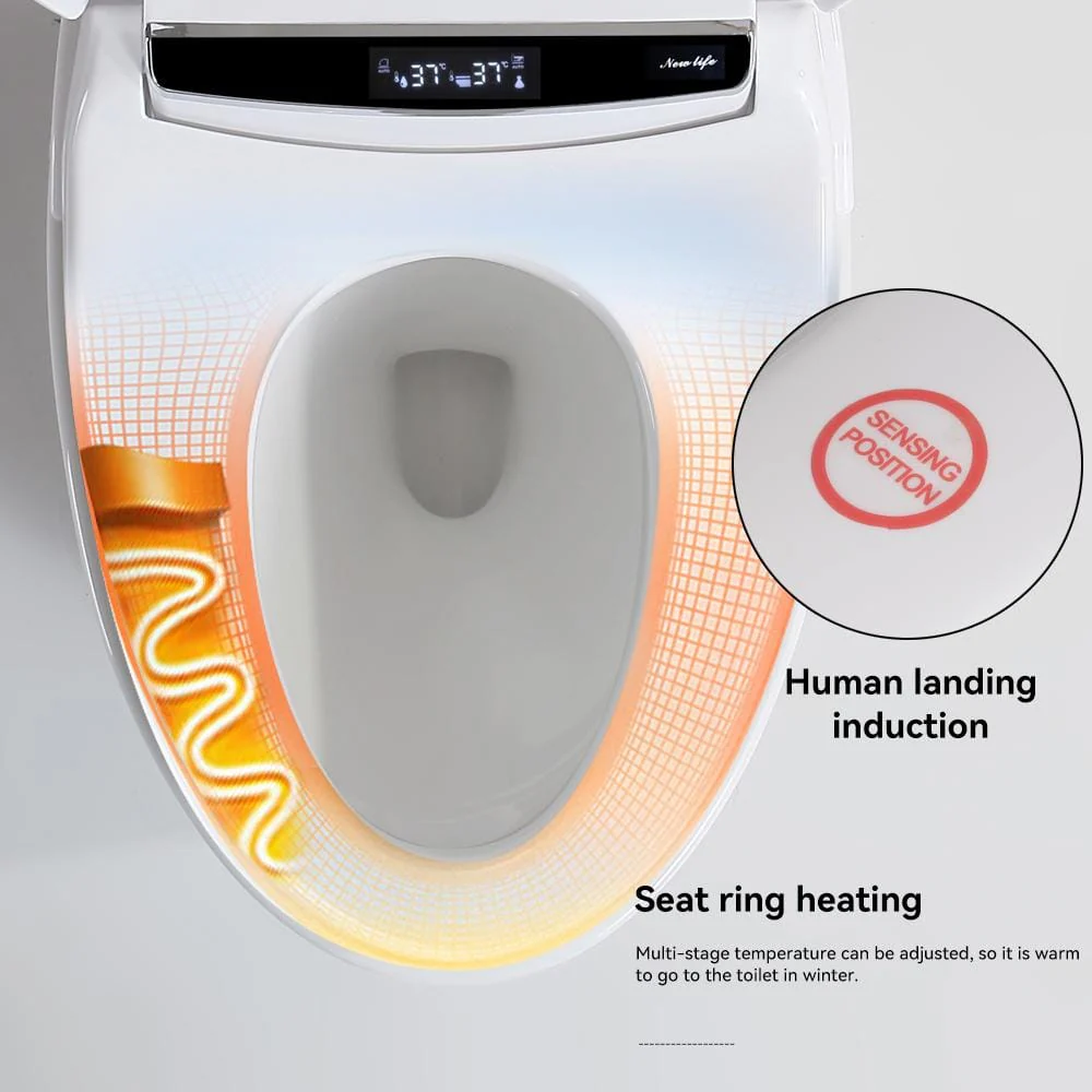 Smart Elongated Bidet Toilet with Adjustable Sprayer, Deodorizing, and Soft Close - Image 11
