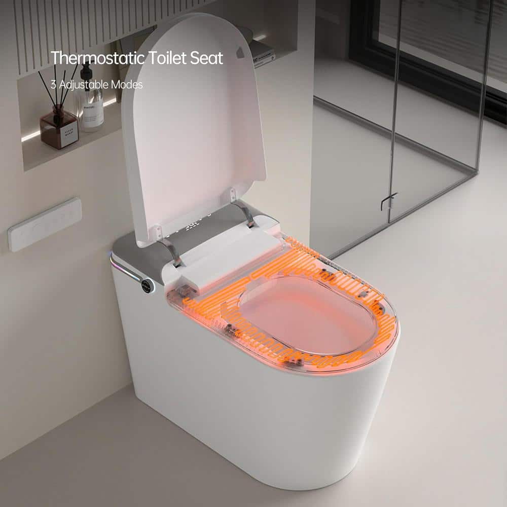 Smart Elongated Bidet Toilet with Adjustable Sprayer, Deodorizing, and Soft Close - Image 8