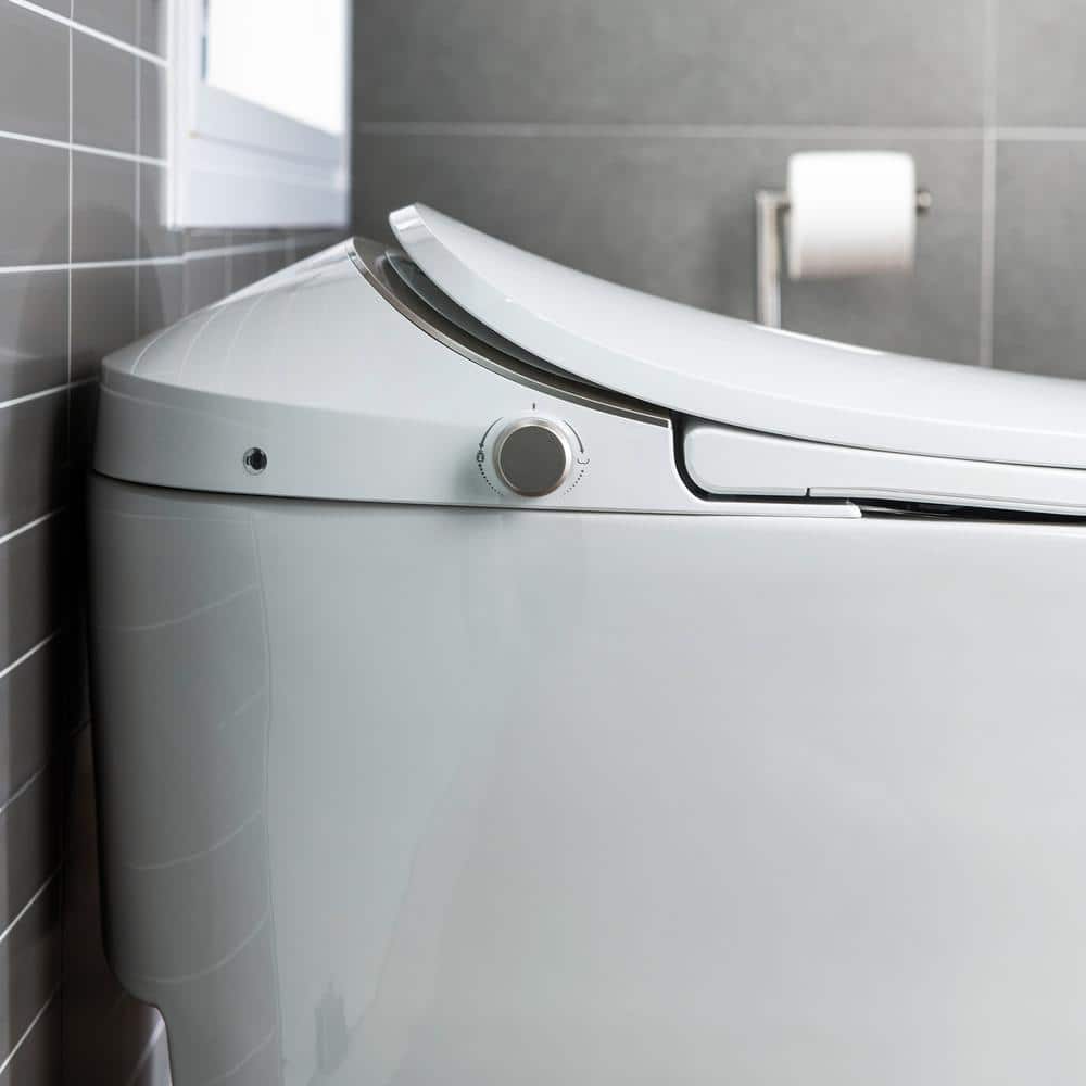 WOODBRIDGE Intelligent Comfort Height Dual Flush Elongated Toilet, White - Image 4