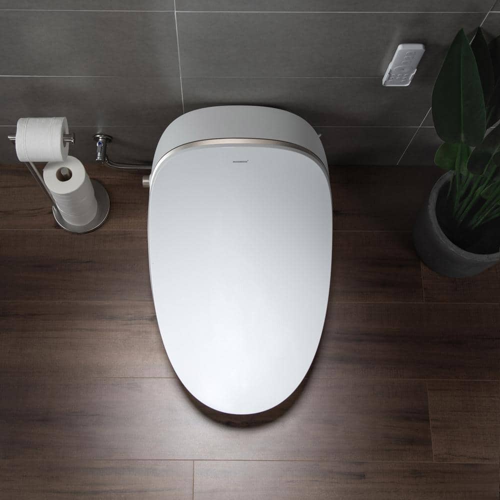 WOODBRIDGE Intelligent Comfort Height Dual Flush Elongated Toilet, White - Image 5