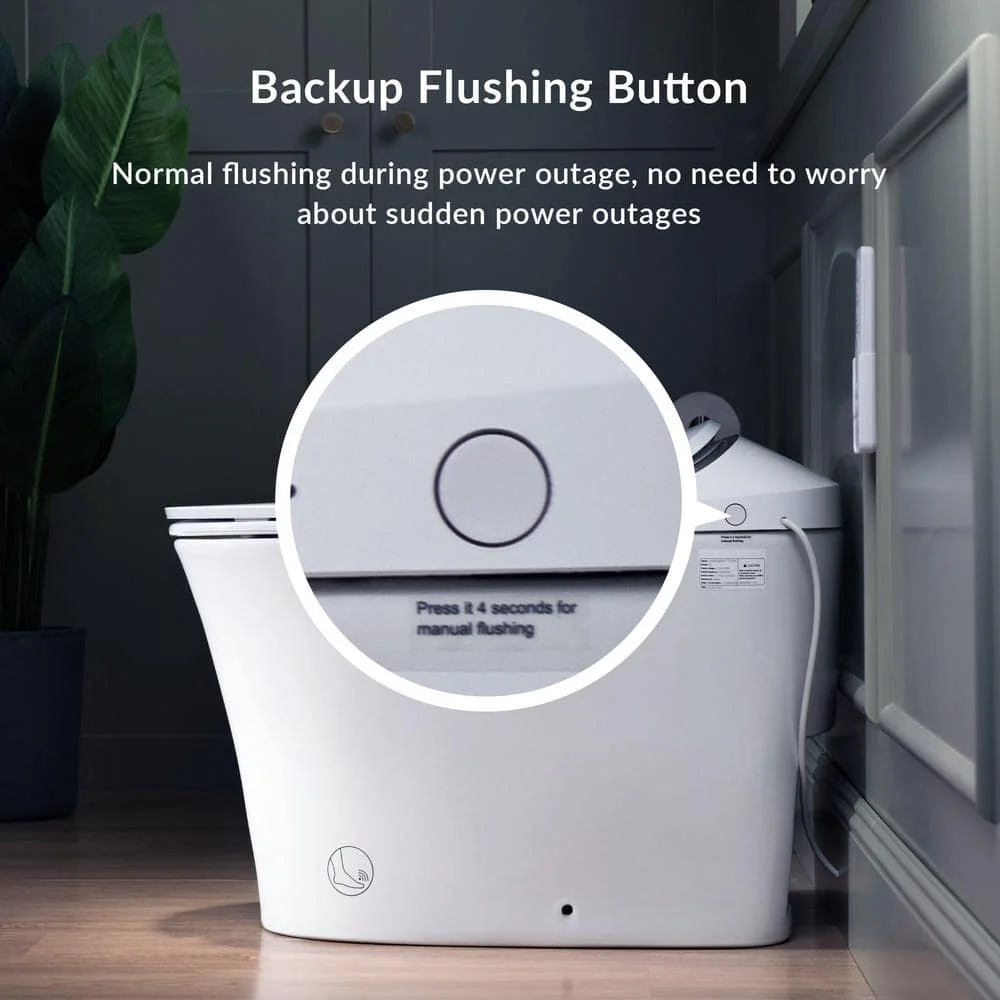 WOODBRIDGE Intelligent Comfort Height Dual Flush Elongated Toilet, White - Image 9