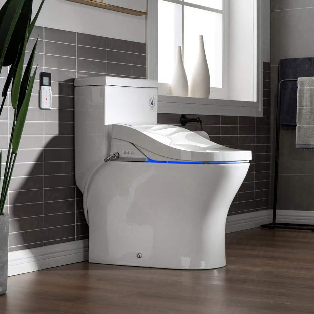 WOODBRIDGE Journey Dual Flush One-Piece Elongated Smart Bidet Toilet - White