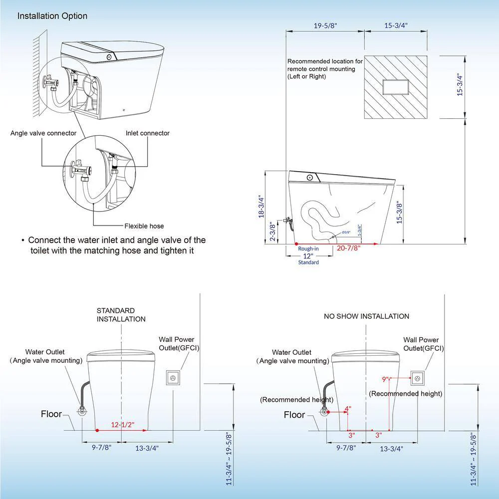 WOODBRIDGE Nutley Dual Flush Smart Bidet Toilet 1.28 GPF in White with Auto Features - Image 8