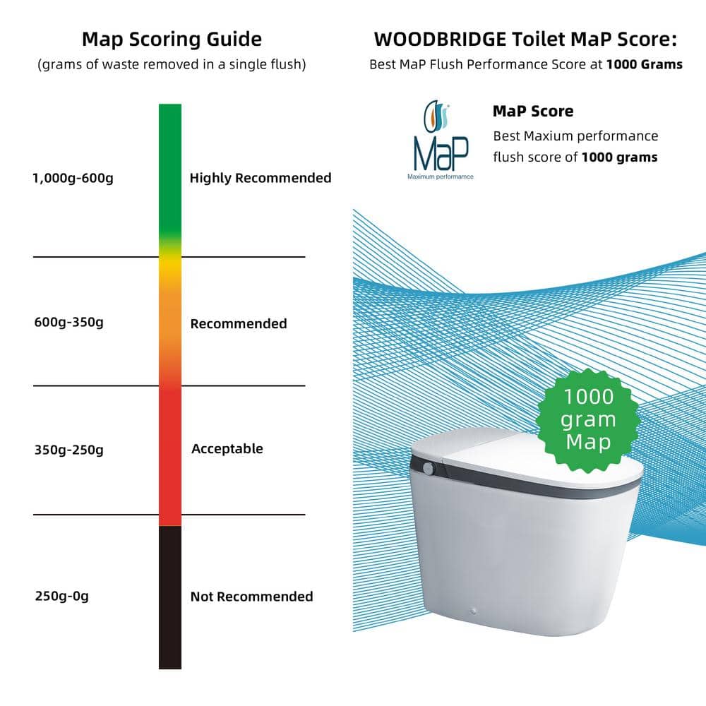 WOODBRIDGE Smart Voice Control Bidet Toilet with Auto Flush and Cleaning Foam - Image 9