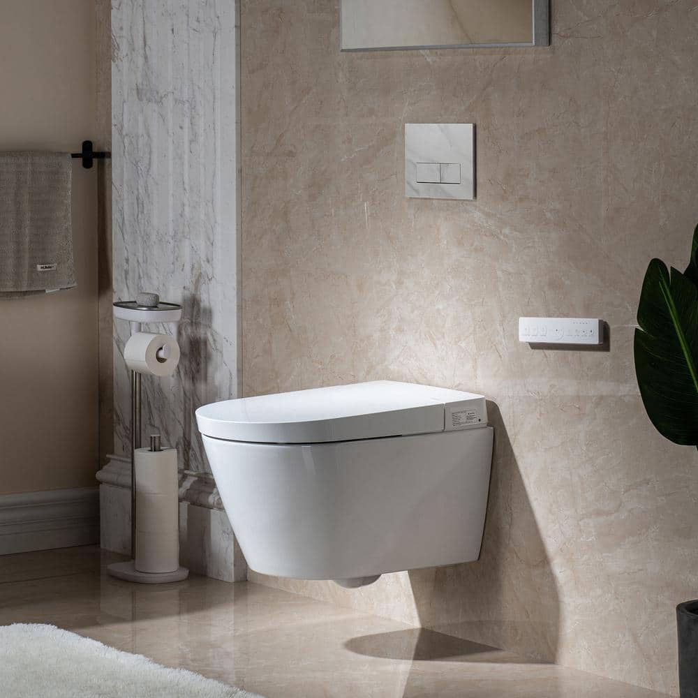 WOODBRIDGE Smart Wall Hung Toilet with Concealed Tank and Marble Stone Flush Plates - Image 3
