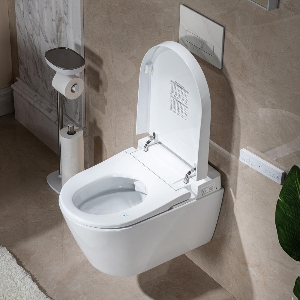 WOODBRIDGE Smart Wall Hung Toilet with Concealed Tank and Marble Stone Flush Plates - Image 5