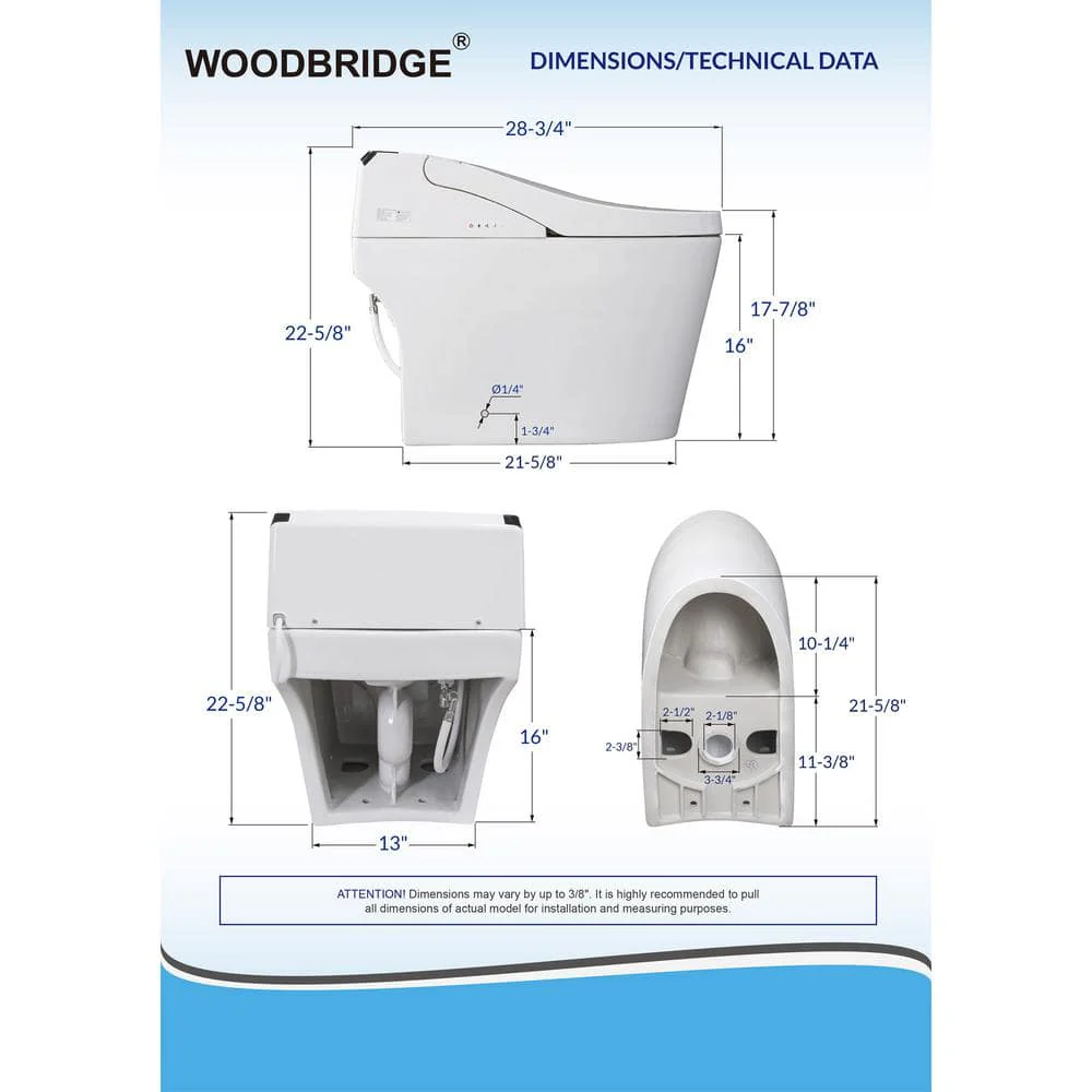 WOODBRIDGE Venezia Intelligent Elongated Smart Bidet Toilet with Auto Features - Image 8