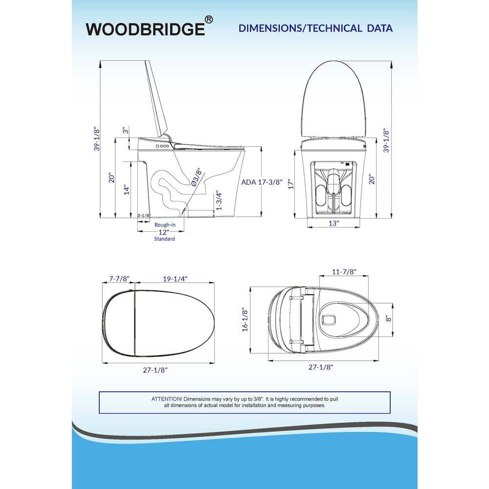 WOODBRIDGE Victoria Intelligent Elongated Smart Toilet with Auto Flush & Foot Sensor - Image 6